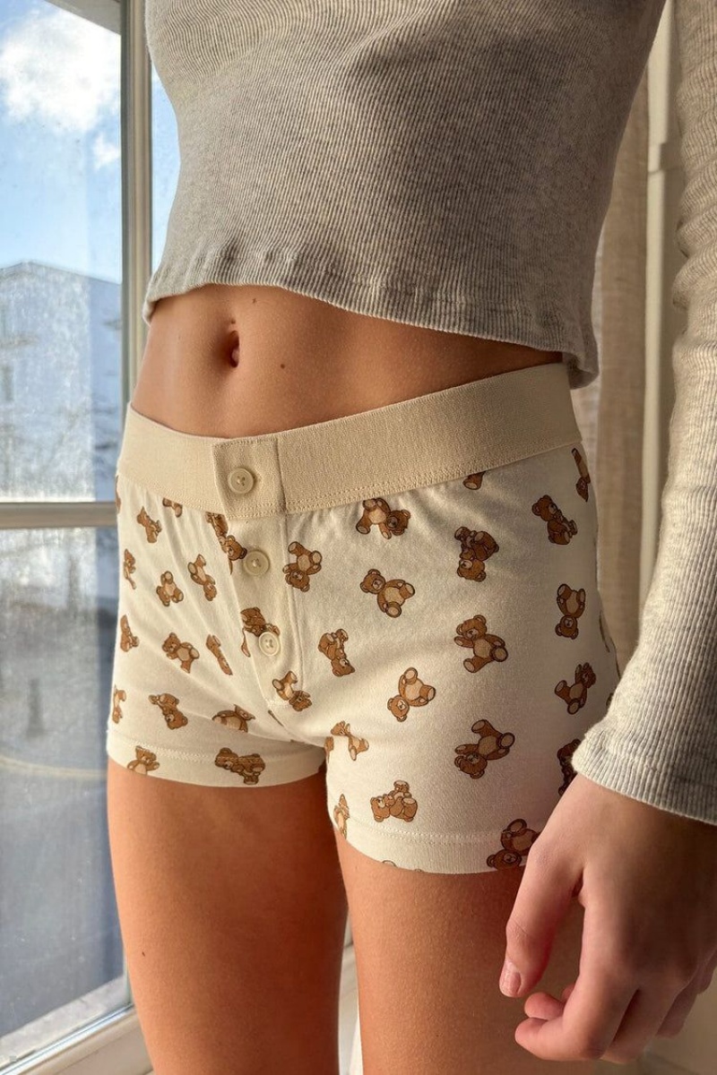 Sous Vêtement Brandy Melville Boyshort Teddy Bear Blanche | NGM-12609667